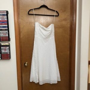 White J. Crew Cotton mid-length Strapless Dress